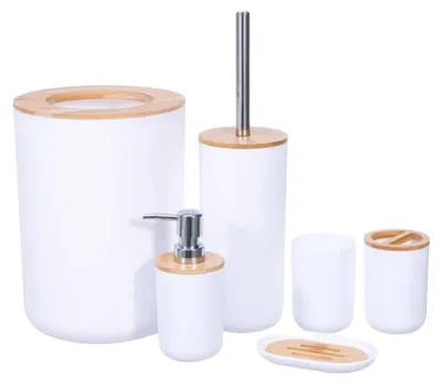 Produktbild von Badezimmerzubehör-Set, Multifunktionaler Organizer, Umweltfreundliches Material, WEISS