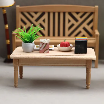 Produktbild von 1:12 Couchtisch lebendiges Aussehen lang anhaltende hölzerne schöne Märchengartenmöbel Tisch Ornament Fotografie Requisiten