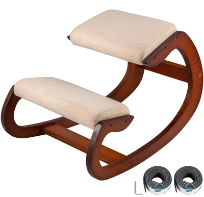 Zdjęcie produktu dla Ergonomiczny taboret – krzesło biurowe dla dorosłych – krzesło biurowe – optymalna postawa podczas pracy – kolor drewna