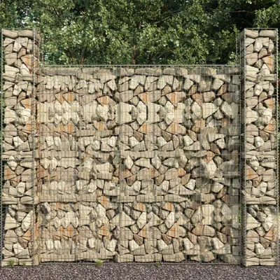 Zdjęcie produktu dla vidaXL Kosze gabionowe 3 szt. Stal ocynkowana 25 x 25 x 197 cm