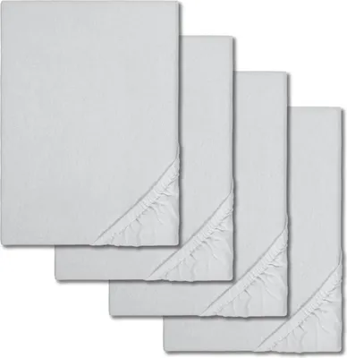 Produktbild von Spannbettlaken Winterflausch silber grau 90 x 190 - 100 x 200 cm im 4er-Pack