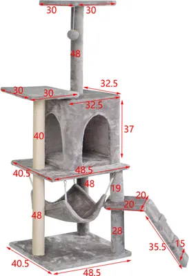 Obrázok produktu pre Aga Škrabadlo pre mačky 42x49x136 cm Sivé