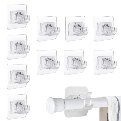 10er-Pack transparente selbstklebende Gardinenstangenhalter