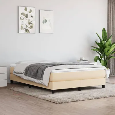 Produktbild von vidaXL Boxspringbettgestell Creme 140x190 cm Stoff