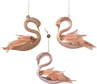 Produktbild von Christbaumschmuck Glas Schwan 13cm,1 Stück sortiert - Prickelndrosa