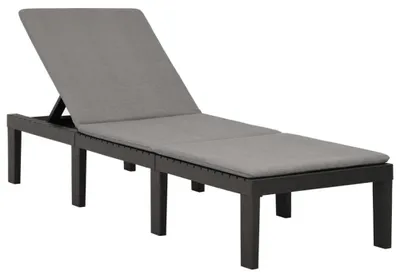 Obrázok produktu pre Záhradné lehátko HAITI s podložkou, 65x195x78cm, antracitová