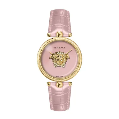Produktbild von Versace VECO02522 Palazzo gold pink Leder Armband Uhr Damen NEU