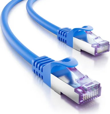 Produktbild von deleyCON 20m CAT7 Netzwerkkabel - 10 Gigabit - RJ45 Patchkabel Ethernet Kabel (Kupfer, SFTP PiMF Schirmung) - für Highspeed LAN DSL Switch Modem Router Patchpanel CAT7 CAT6 CAT5 - Blau