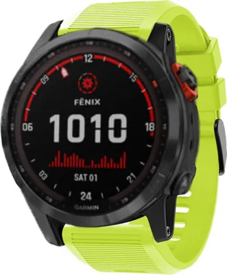 Produktbild von Strap-it Garmin Fenix 7x Silikonarmband (Hellgrün)