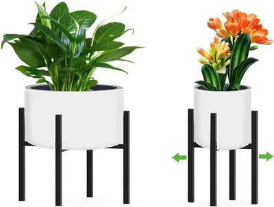 Immagine prodotto di Tavolino da giardino in metallo - Regolabile e nero - Per interni ed esterni (larghezza regolabile 24-36 cm)
