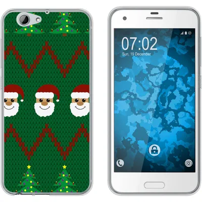 Produktbild von PhoneNatic Case kompatibel mit HTC One A9s Silikon-Hülle X Mas Weihnachten X-Mas Sweater M7