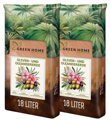 Produktbild von Green Home Olivenbaum- & Oleandererde 36 L – für mediterrane Pflanzen, mit Langzeitdünger, Perlite, Kokosfasern, pH 5,8, gute Drainage