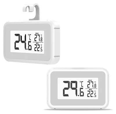 Kühlschrankthermometer 2er-Pack, -10–50 °C, ±1 °C, Magnet- und Hakenbefestigung