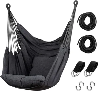 Produktbild von Hängesessel, Hängemattenstuhl, Hängeseilschaukel, Sitzsack, Schaukelfür Outdoor, Zuhause, Terrasse, Hof, max. 136 kg