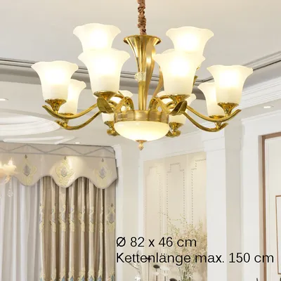 Image de 8239-8+4 Lustre Plafonnier Cristal Douille E14 ouveau Lustre Salon Chambre Chic