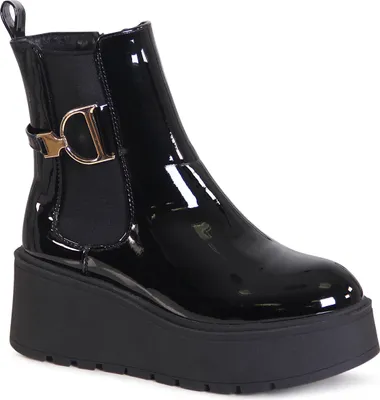 Produktbild von topschuhe24 3128 Damen XXL Plateau Stiefeletten Chelsea Boots, Farbe:Schwarz, Größe:37 EU