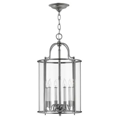Immagine prodotto di Lampadario Contemporaneo Gentry Acciaio Peltro Vetro 6 Luci E14