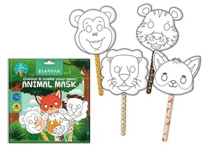 Produktbild von 4er Masken-Set Tiermasken zum selbst Dekorieren für Kinder