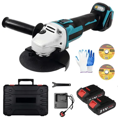 Produktbild von Akku-Winkelschleifer, 21V 125 mm bürstenloser Winkelschleifer 2 Akkus + Ladegerät, Schleifmaschine