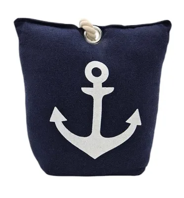 Produktbild von Türstopper Anker Boden 1 Kg Stoff Sack Maritim blau Vintage Fensterstopper