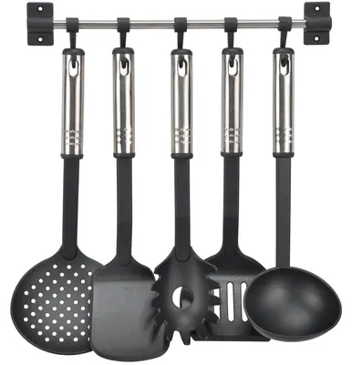 Immagine prodotto di HI Set di utensili da cucina da 6 pezzi nero e argento