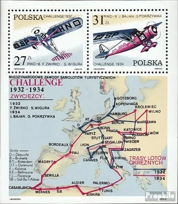 Produktbild von Briefmarken Polen 1982 Mi Block87 (kompl.Ausg.) postfrisch Touristenflugzeuge