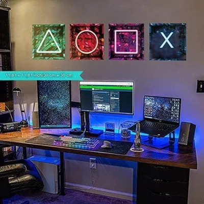 Produktbild von Famanu Wandtattoo Gamer 3D - 4 Stück, 30×30 cm