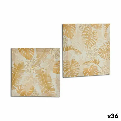 Obrázek produktu pro Plátno rostlinný list zlatý 28 x 28 x 1,5 cm (36 kusů)