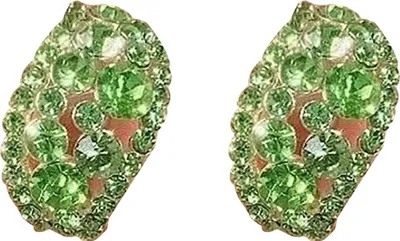 Produktbild von 1 Paar Ohrstecker, glänzend, temperamentvoll, elegant, geometrisch, funkelnd, zum Anziehen, Valentinstag, Geschenke, Damen, Kunstkristall, baumelnde Ohrringe, Hochzeit, Schmuck, Modeaccessoire-Grün