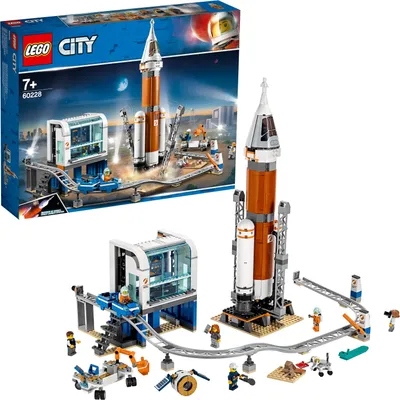 Produktbild von LEGO 60228 City Weltraumrakete mit Kontrollzentrum, Mars Expedition Set, von der NASA inspiriertes Weltraumspielzeug für Kinder mit Astronauten, Wissenschaftlern und Roboter-Minifiguren