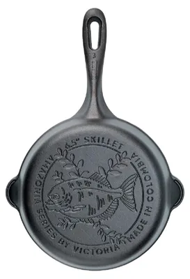 Produktbild von Victoria 30469 Gusseisenpfanne Induction 16,5cm für Feuer, Grill Cast Iron Skillet ohne PTFE Schwarz