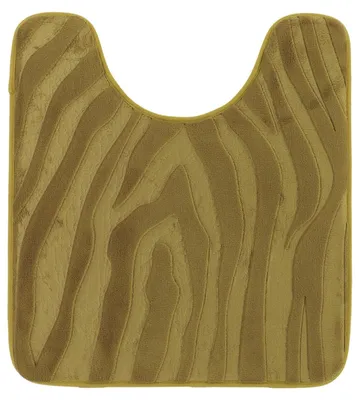 Produktbild von TENDANCE WC-Vorleger mit Ausschnitt Toilettenvorleger WC-Teppich 45 x 50 cm olivgrün Badematte Zebramuster