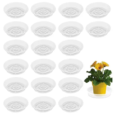 Produktbild von Omgoods – Set mit 20 transparenten Untersetzern für Blumentöpfe, 15,2 cm Durchmesser