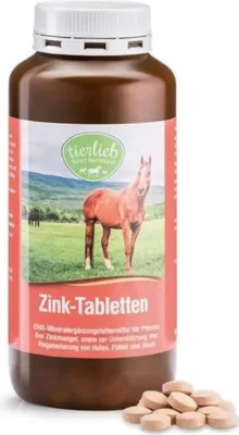 Produktbild von Tierlieb Zink Pferd Ergänzungsfuttermittel für Haut und Fell, Hufe und Rekonvaleszenz, 500 Tabletten