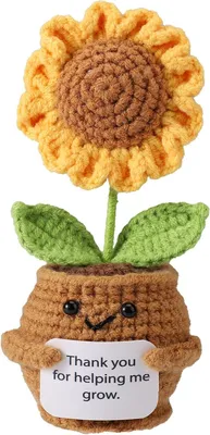 Imagen del producto de Muñeca de girasol, hecha a mano, de tamaño pequeño, ideal como decoración emotiva para la oficina