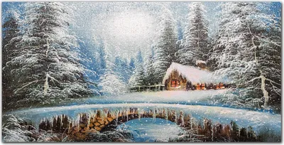 Produktbild von Coloray Bild aus Acryl 140 cm x 70 cm - Wanddekoration Küche Bild auf Acrylglas Dekoration Wohnzimmer Gehärtetes Acryl - Winter Schnee Wald Natur