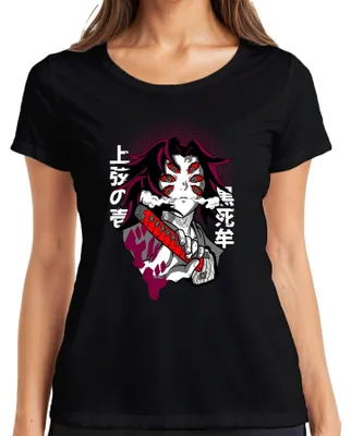 Zdjęcie produktu dla Sześciooki Demon Samuraj Anime Katana Manga Gloomy Gift Damska Koszulka, Czarny, S