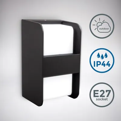 Produktbild von B.K.Licht Außenleuchte Wandlampe Schwarz IP44 max. 12W E27 ohne Leuchtmittel Up&Down