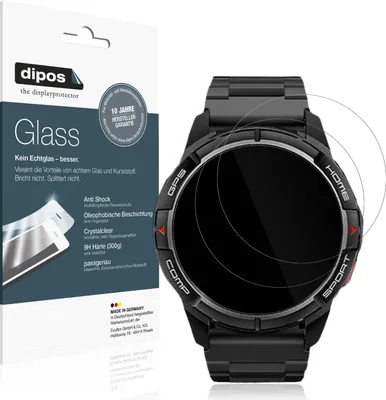 Produktbild von 2x Schutzfolie für Xiaomi Mibro GS Active - Anti-Shock 9H Folie dipos Glass Kunststoffglas