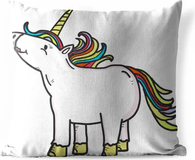 Produktbild von MuchoWow® Outdoor Kissen - Illustration eines Einhorns - 40x40 cm - Wetterfest - Lounge Kissen - Kopfkissen - Interieur - Polster mit Bild