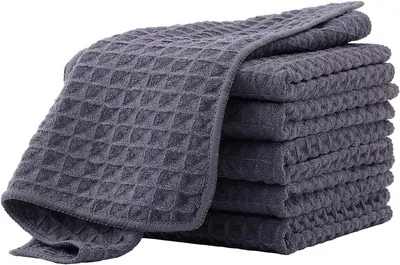 Produktbild von Microfasertücher, 6er-Set, Saugfähige Fusselfrei Küchentücher Spültücher für Küche Dicke Geschirrtücher Putzlappen Lappen, 30 x 30 cm, Dunkelgrau