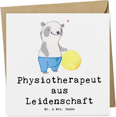 Produktbild von Mr. & Mrs. Panda Glückwunschkarte Physiotherapeut Leidenschaft - Weiß - Geschenk, doppelkarte, faltkarte, Klappkarte, Grußkarte, anlasskarte