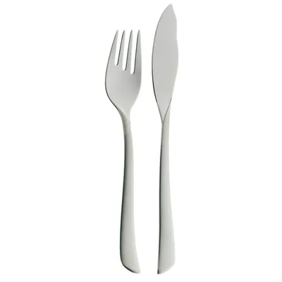 Produktbild von WMF Virginia Fischbesteck 2 teilig 1 Person, Fischgabel, Fischmesser, Cromargan protect Edelstahl teilmattiert, kratzbeständig, spülmaschinenfest