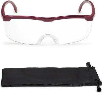 Produktbild von Lupenbrille Vergrößerungsbrille Leselupe Lupe auf der Nase optische Vergrößerung auf 200% (Rot)