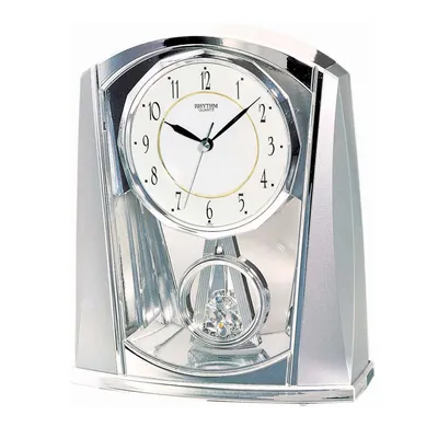 Produktbild von Rhythm 7772/19 Tischuhr Quarz mit Slow-Motion-Pendel, silberfarben