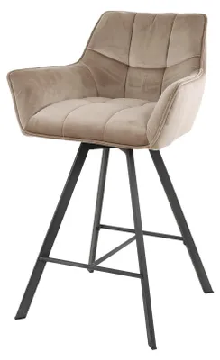 Zdjęcie produktu dla Stołek barowy FURNLUX Raster w kolorze szampańskim i czarnym 56 cm / Główny kolor: beżowy / Wymiary: 56 x 95 x 52 cm