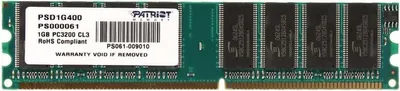 Productafbeelding van Patriot DDR1 1GB 400MHz PC3200 RAM geheugenmodule, DDR DIMM, voor desktopcomputers