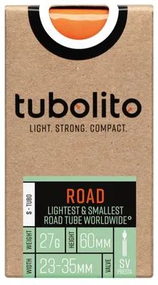 Produktbild von Tubolito Fahrradschlauch S-Tubo Road TPU 23-35/622, SV 60 mm, Orange