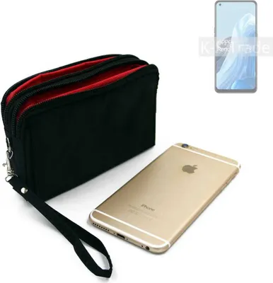 Produktbild von K-S-Trade Schutz Hülle Handy Hülle kompatibel mit Oppo Reno8 Lite 5G Gürteltasche Travelbag Handytasche mit Zusatzfächern, schwarz