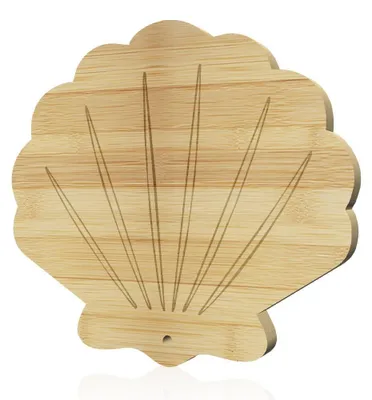 Image de Solidchoice - Planche à découper en bambou, en forme de coquillage, idéale pour servir